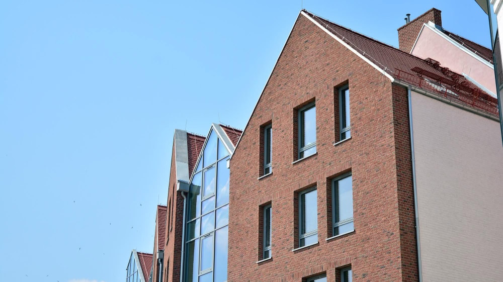 Modern brick residential housing development in the UK
