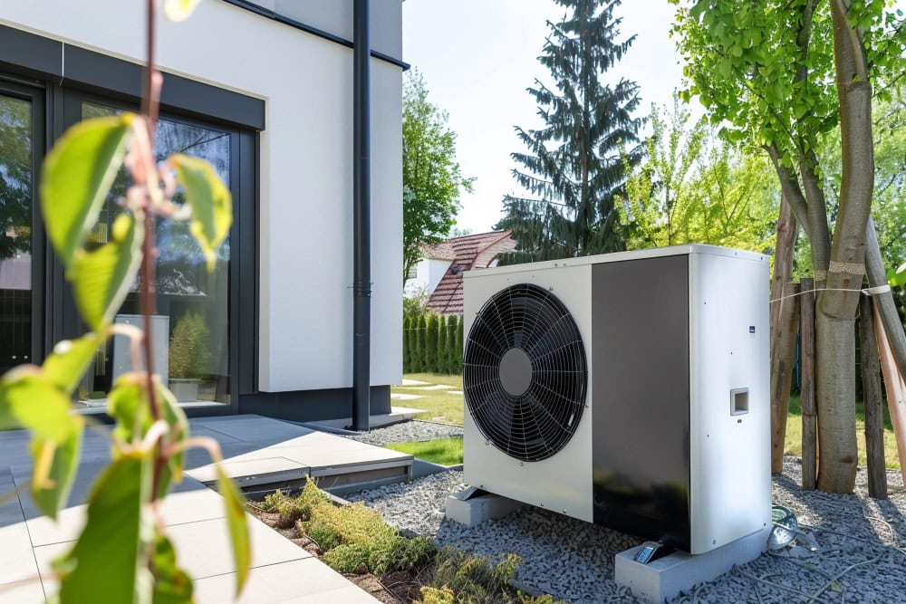 Heat pump in the garden
